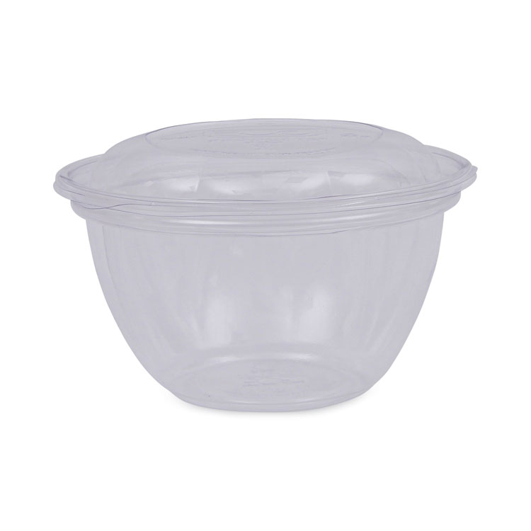 Renewable and Compostable Containers, 18 oz, 5.5" Diameter x 2.3" h, Clear, Plastic, 150/Carton