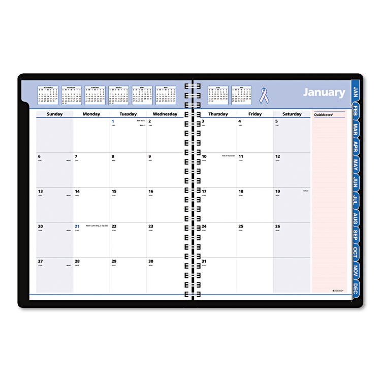 Picture of QuickNotes Special Edition Monthly Planner, 8 1/4 x 10 7/8, Black/Pink