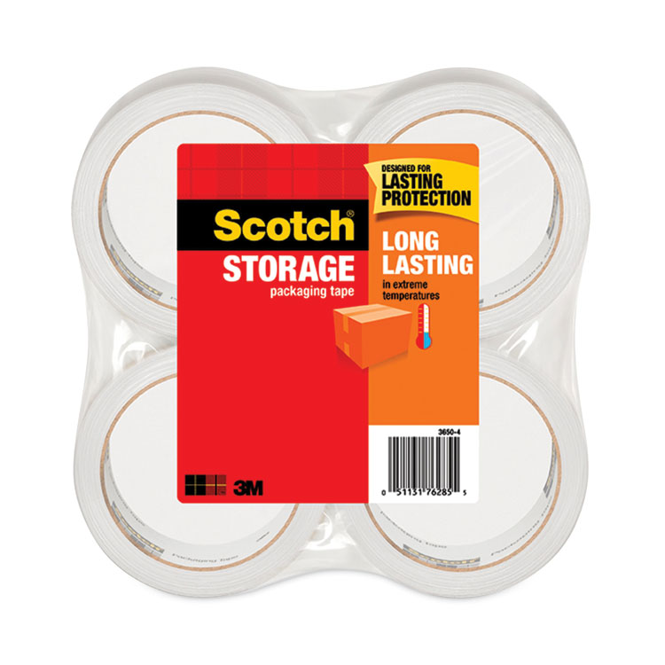 Scotch Book Tape, 3 Core, 4 x 15 yds, Clear