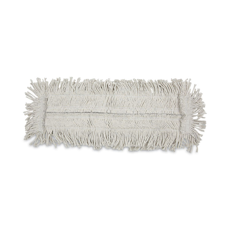Disposable Cut End Dust Mop Head, Cotton/Synthetic, 24 x 5, White