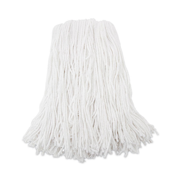 Premium Cut-End Wet Mop Heads, Rayon, 16 oz, White, 12/Carton