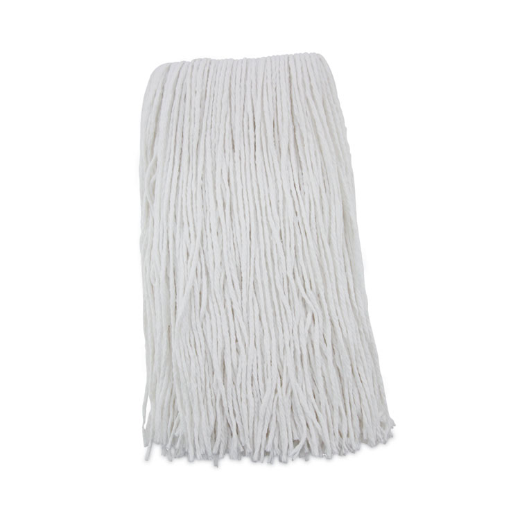 Premium Cut-End Wet Mop Heads, Rayon, 20 oz, White, 12/Carton