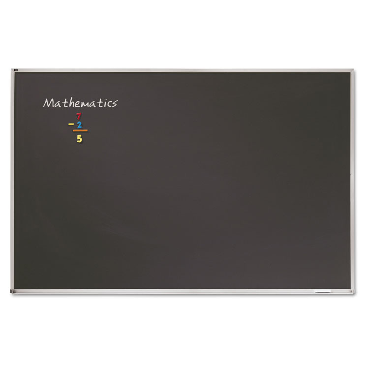 Picture of Porcelain Black Chalkboard w/Aluminum Frame, 48 x 36, Silver