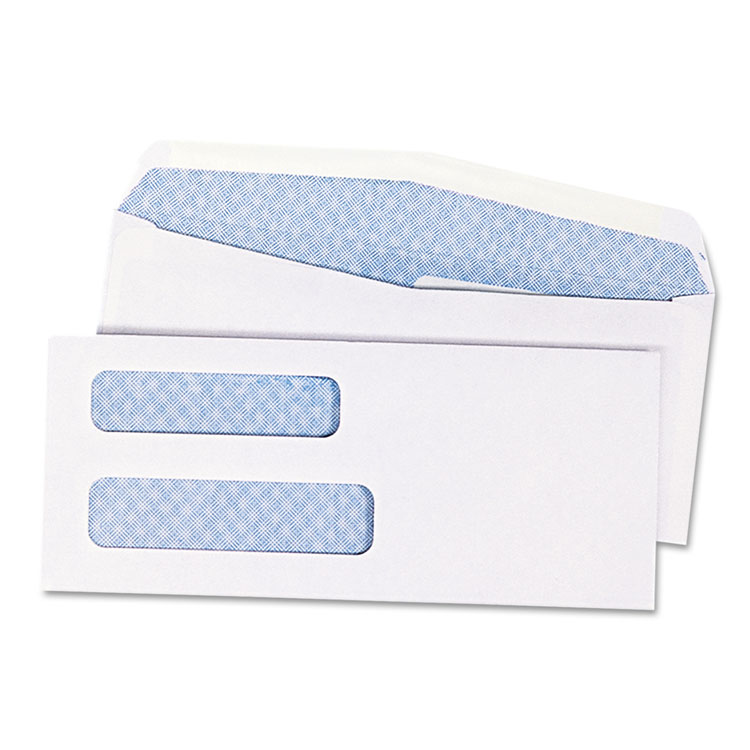 Picture of 2-Window Security Tinted Check Envelope, #8 5/8, 3 5/8 x 8 5/8, White, 1000/Box