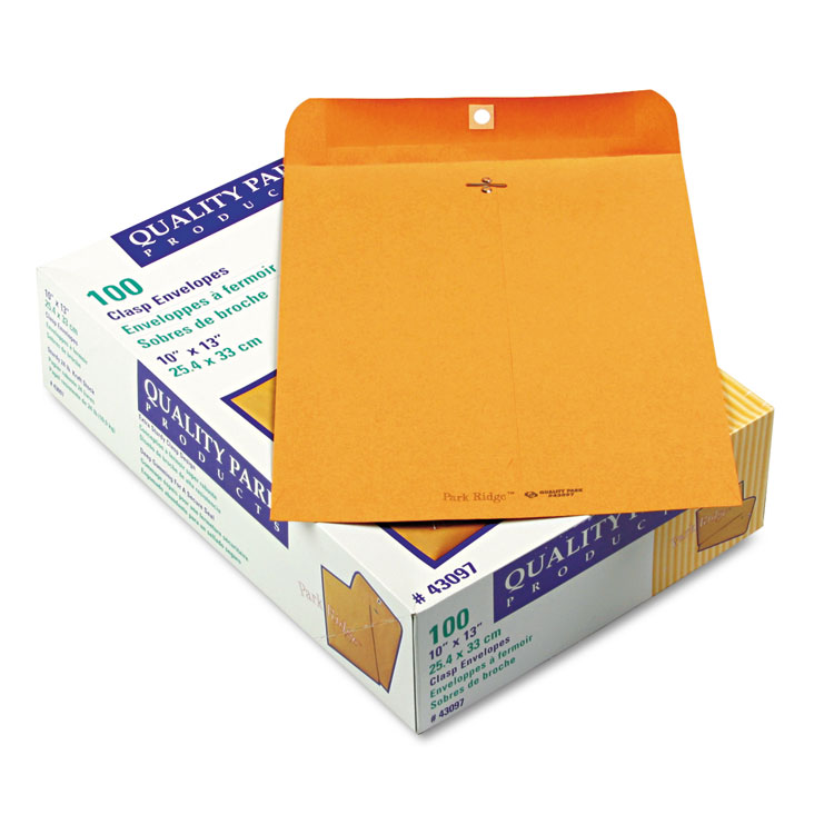 Picture of Park Ridge Kraft Clasp Envelope, 10 x 13, Brown Kraft, 100/Box