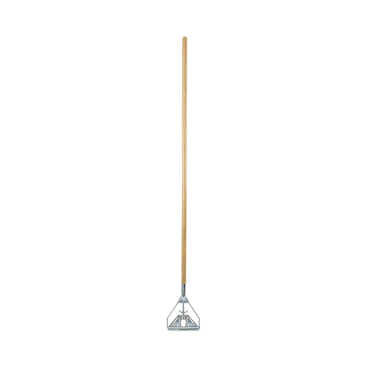 Screw Clamp Metal Head Wooden Mop Handle, #20+, 62", Natural