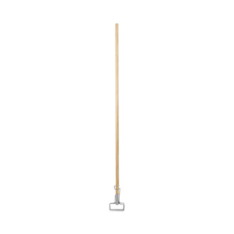 Spring Grip Metal Head Mop Handle for Most Mop Heads, 60", Natural