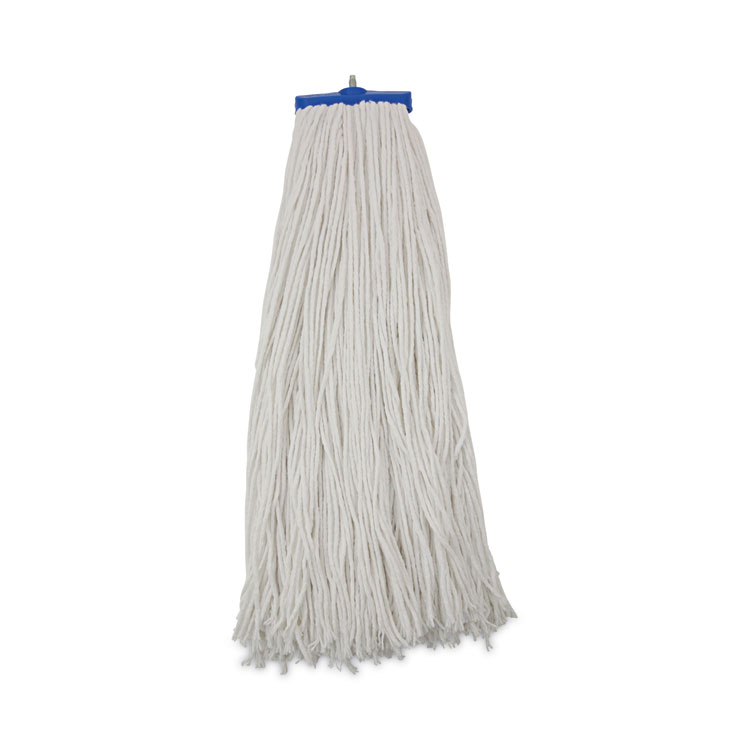 Mop Head, Economical Lie-Flat Head, Rayon Fiber, 32 oz, White, 12/Carton