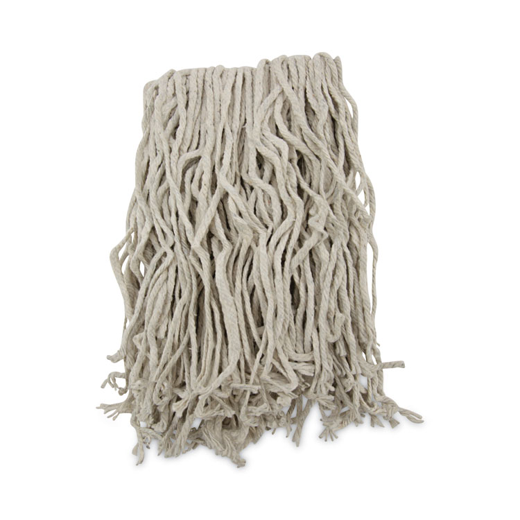 Mop Head, Cotton, Cut-End, White, 4-Ply, #16 Band, 12/carton