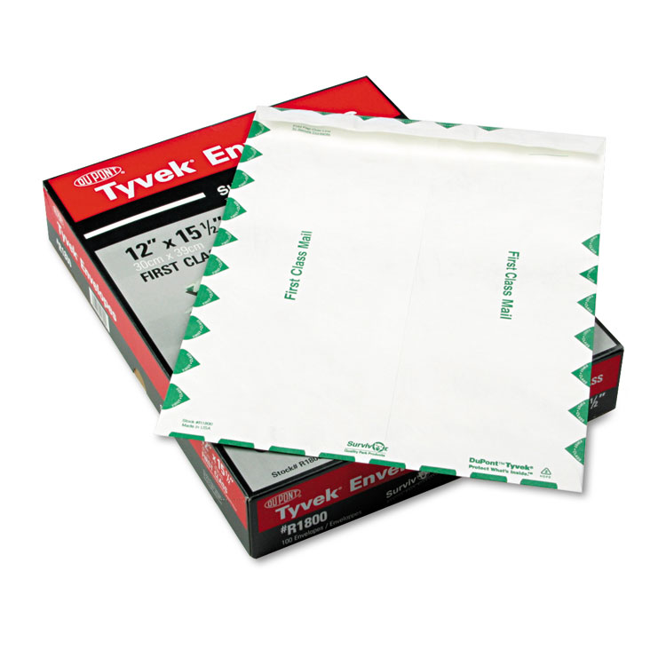 Picture of Tyvek USPS First Class Mailer, 12 x 15 1/2, White, 100/Box