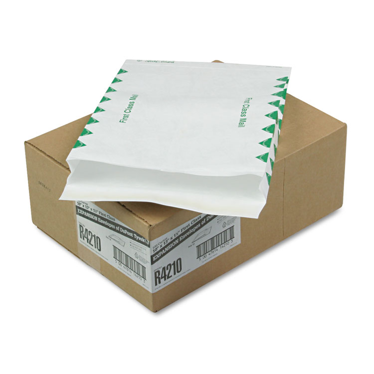 Picture of Tyvek Expansion Mailer, First Class, 10 x 13 x 1 1/2, White, 18lb, 100/Carton
