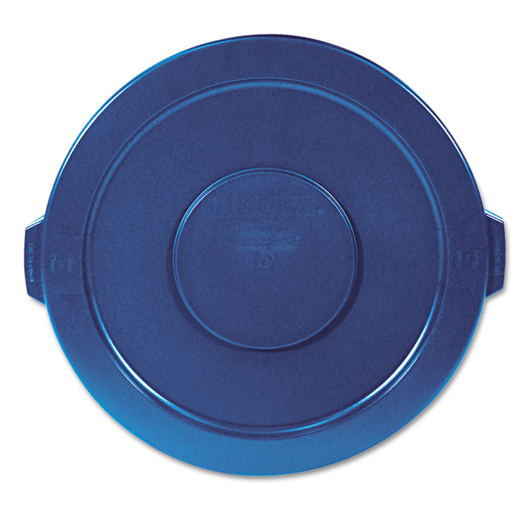Picture of Round Flat Top Lid, for 32-Gallon Round Brute Containers, 22 1/4", dia., Blue