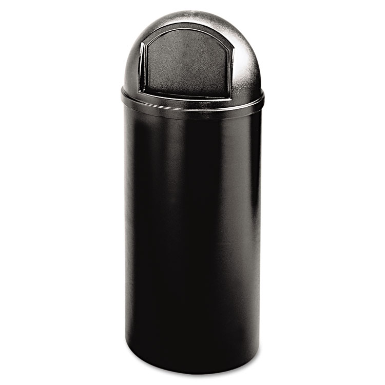 Picture of Rubbermaid®  Marshal Classic Container, Round, Polyethylene, 15gal, Black (RCP816088BK)