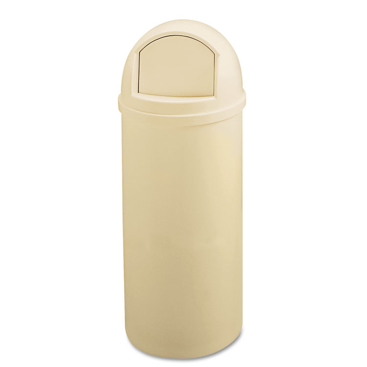 Picture of Marshal Classic Container, Round, Polyethylene, 25gal, Beige