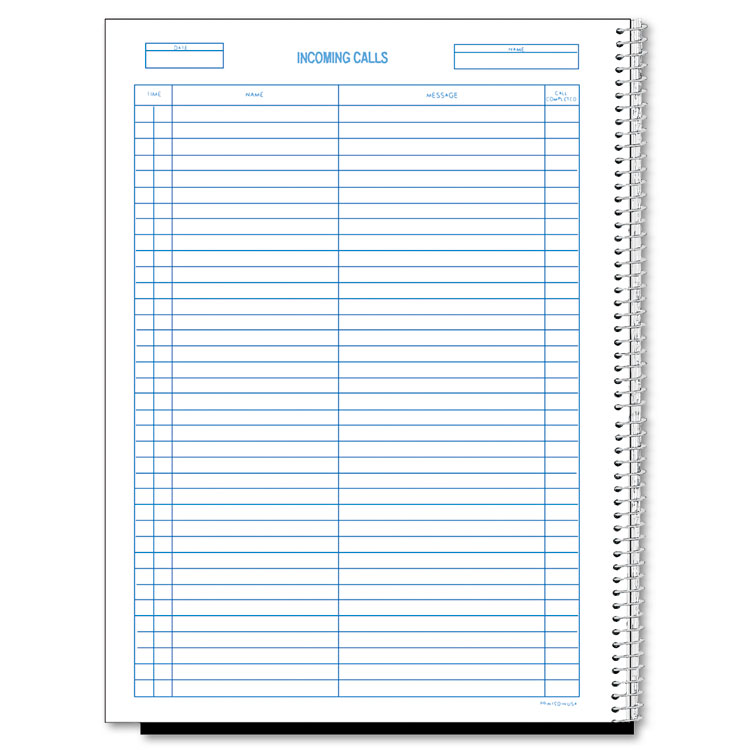 Picture of Wirebound Call Register, 8 1/2 x 11, 3, 700 Forms/Book