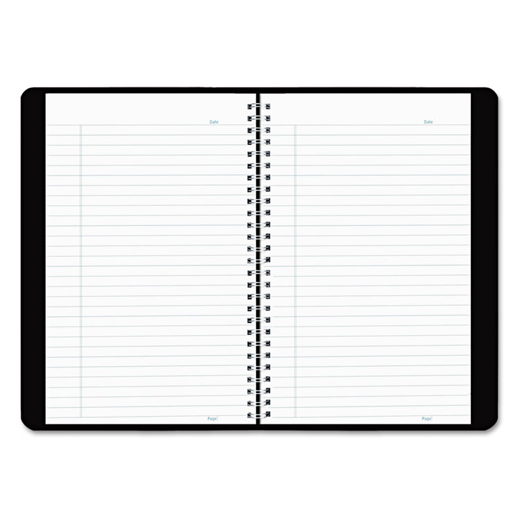 Poly Cover Notebook, 9 3/8 x 6, Ruled, Twin Wire Binding, Black Cover, 80 Sheets