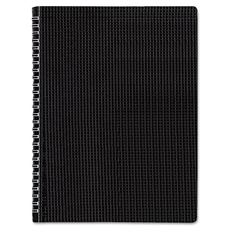 Picture of Poly Cover Notebook, 11 x 8 1/2, Ruled, Twin Wire Bound, Black Cover, 80 Sheets