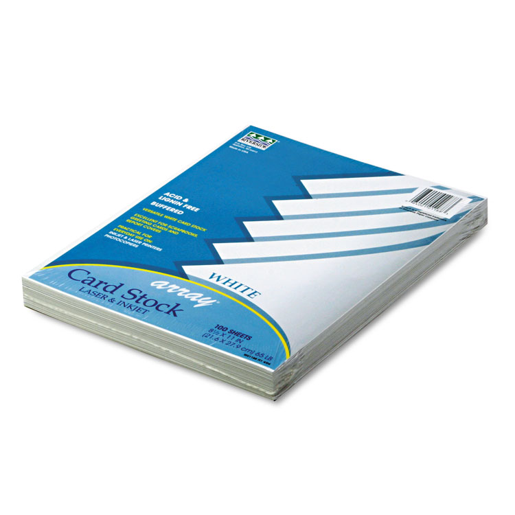 Picture of Array Card Stock, 65 lb., Letter, White, 100 Sheets/Pack