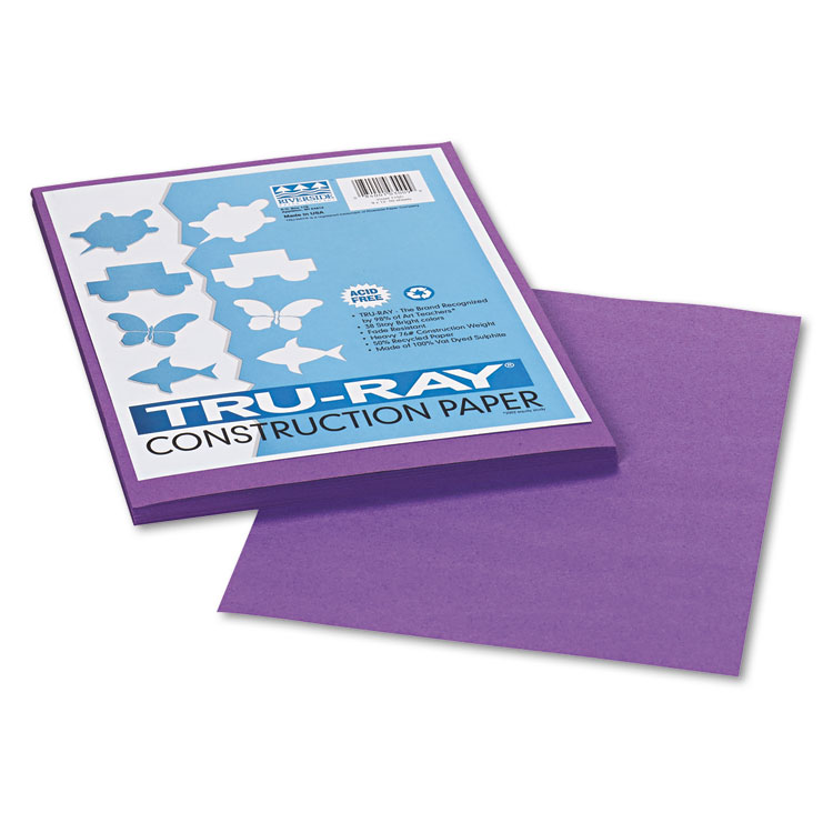 Picture of Tru-Ray Construction Paper, 76 lbs., 9 x 12, Violet, 50 Sheets/Pack