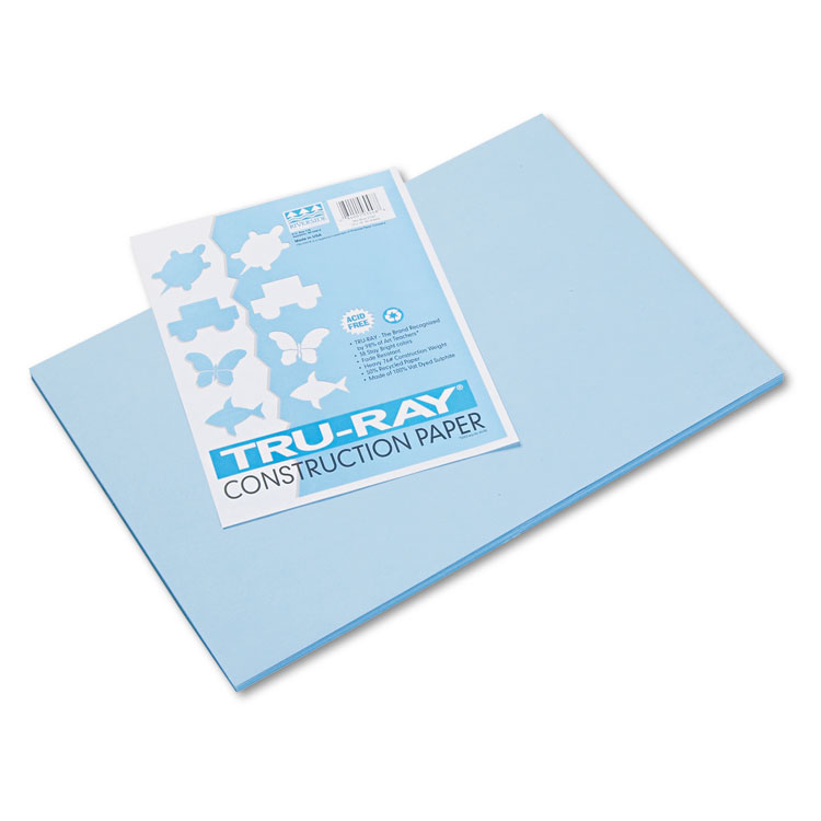 Picture of Tru-Ray Construction Paper, 76 lbs., 12 x 18, Sky Blue, 50 Sheets/Pack