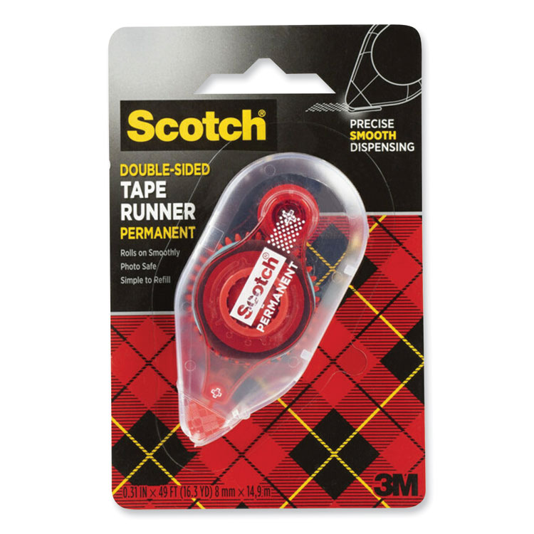 MMM6055, Scotch® 6055 Tape Runner, 0.31 x 49 ft, Dries Clear