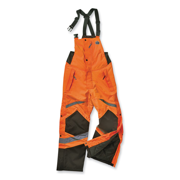 ergodyne® GloWear 8928 Class E Hi-Vis Insulated Bibs, 4X-Large, Orange