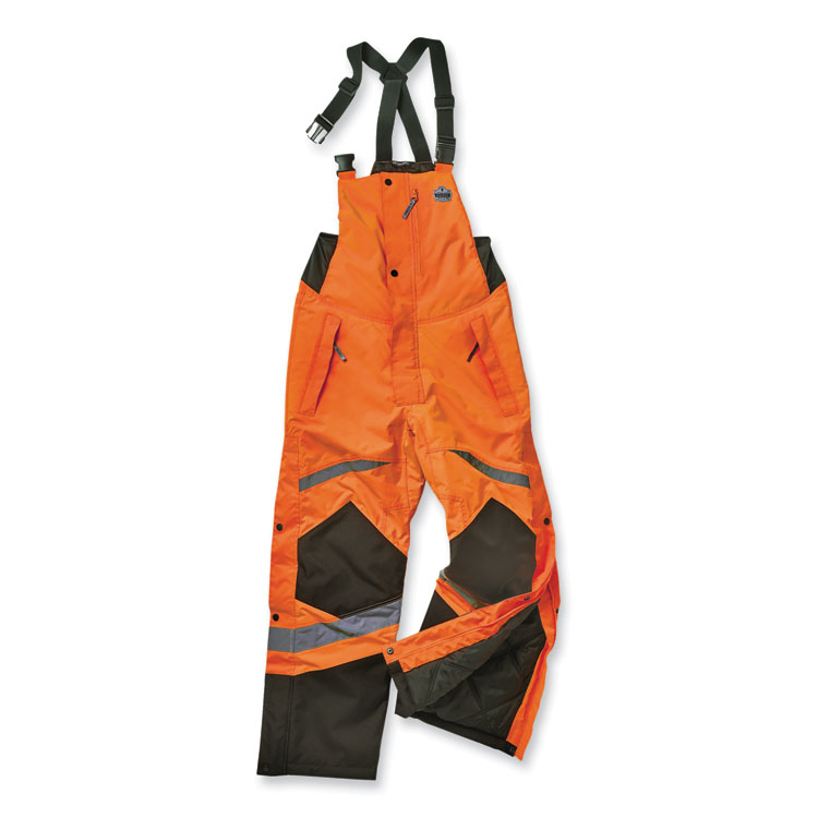 ergodyne® GloWear 8928 Class E Hi-Vis Insulated Bibs, 5X-Large, Orange