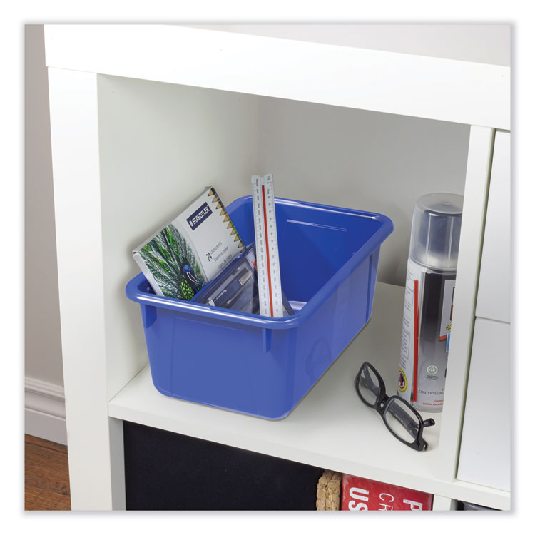 STX62406E05C | Storex 62406E05C Cubby Bins with Clear Lids, 12.25