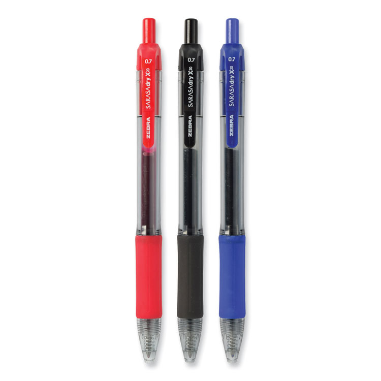 Zebra Sarasa Grand, Retractable Gel Ink Pen, Gold Barrel, Medium Point, 0.7mm, Black Ink, Sold As 3 Pack