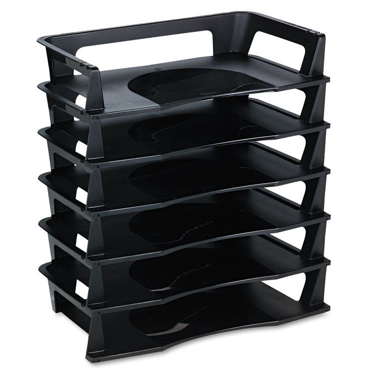 Picture of Regeneration Letter Tray, Six Tier, Plastic, Black