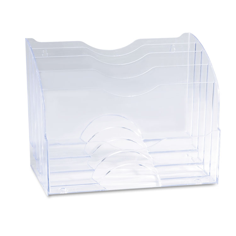 Picture of Two-Way Organizer, Five Sections, Plastic, 8 3/4 x 10 3/8 x 13 5/8, Clear