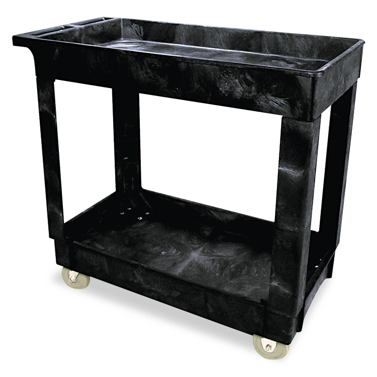 Picture of Service/Utility Cart, Two-Shelf, 17w x 38d x 31h, Black