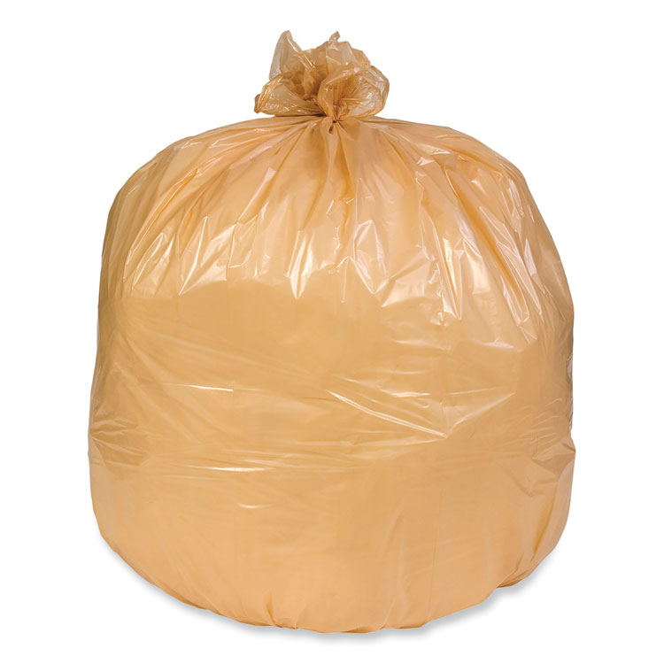 Tough Guy Recycled Material Trash Bag, 60 gal., LLDPE, Coreless