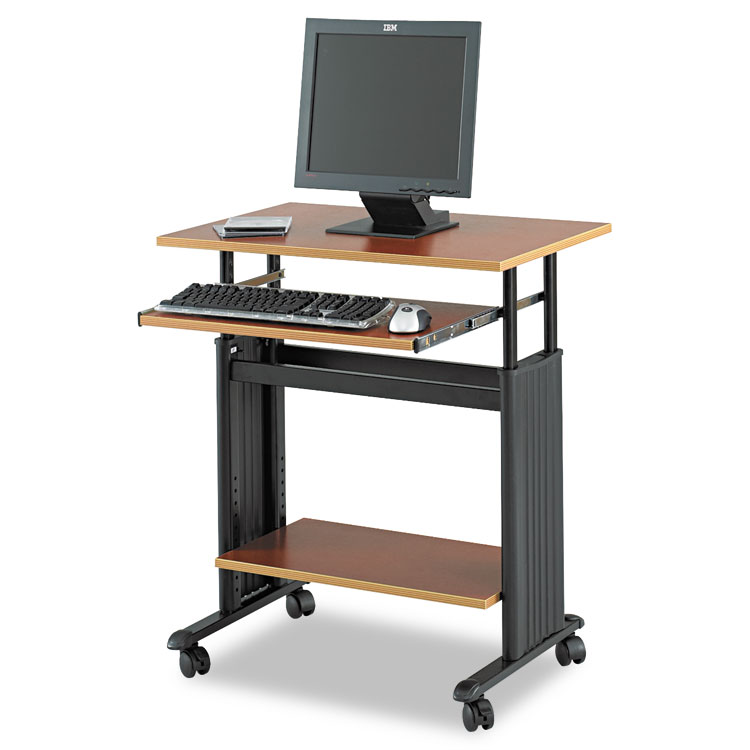 Picture of Adjustable Height Workstation, 29-1/2 x 22d x 34h, Cherry/Black