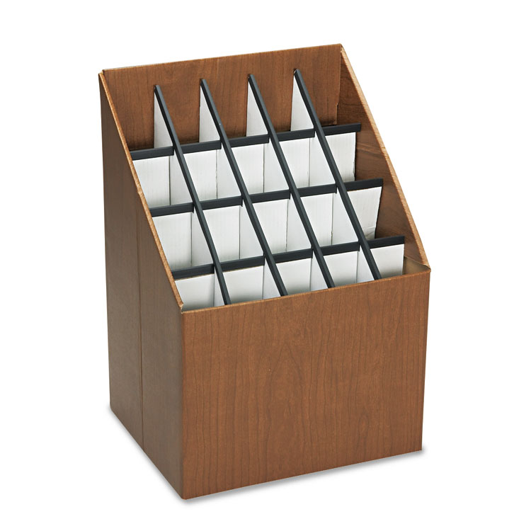 Picture of Corrugated Roll Files, 20 Compartments, 15w x 12d x 22h, Woodgrain