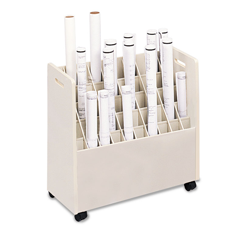 Picture of Laminate Mobile Roll Files, 50 Compartments, 30-1/4w x 15-3/4d x 29-1/4h, Putty