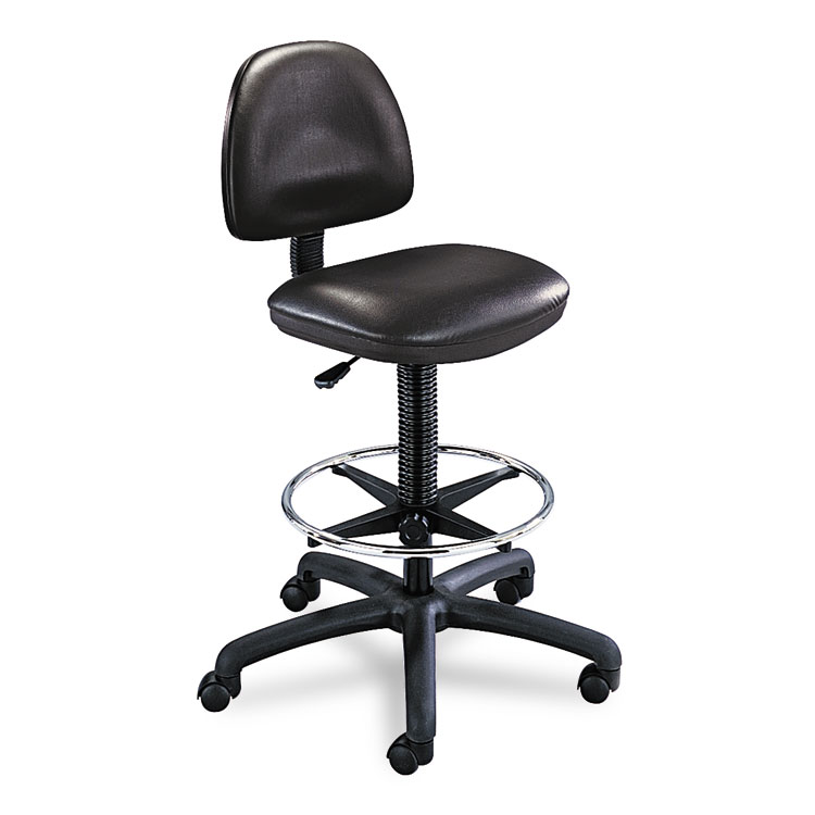 Picture of Precision Extended Height Swivel Stool w/Adjustable Footring, Black Vinyl