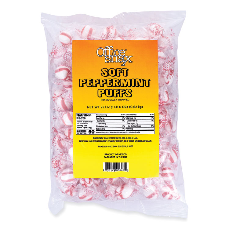 Candy Assortments, Soft Peppermint Puffs, 22 oz Bag