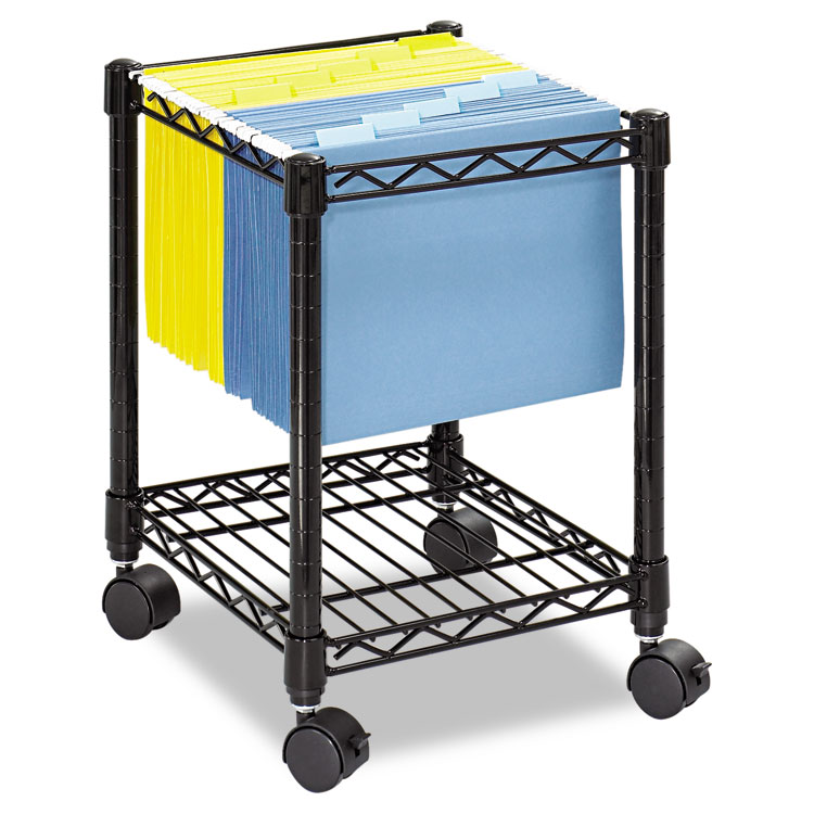 Picture of Compact Mobile Wire File Cart, One-Shelf, 15-1/2w x 14d x 19-3/4h, Black