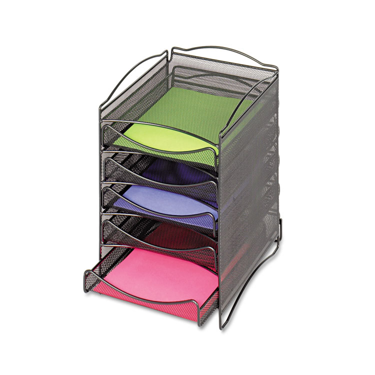 Picture of Onyx Stackable Literature Organizer, Five-Drawer, Black
