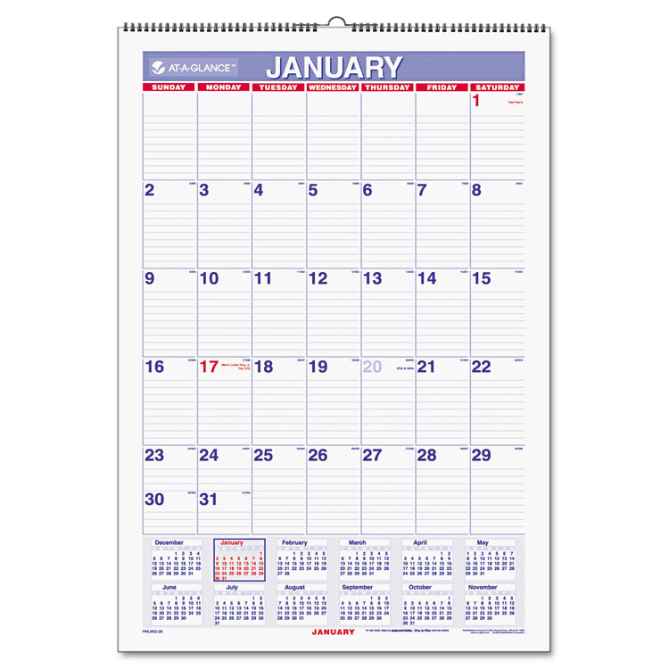 Picture of Erasable Wall Calendar, 15 1/2 x 22 3/4, White