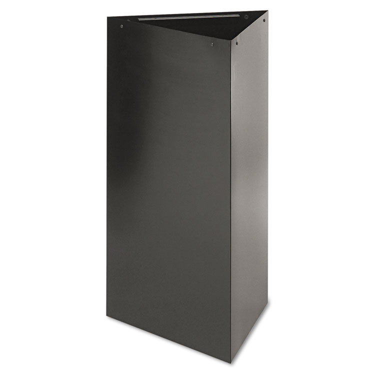 Picture of Trifecta Receptacle 34" High Base, Triangular, 19gal, Black