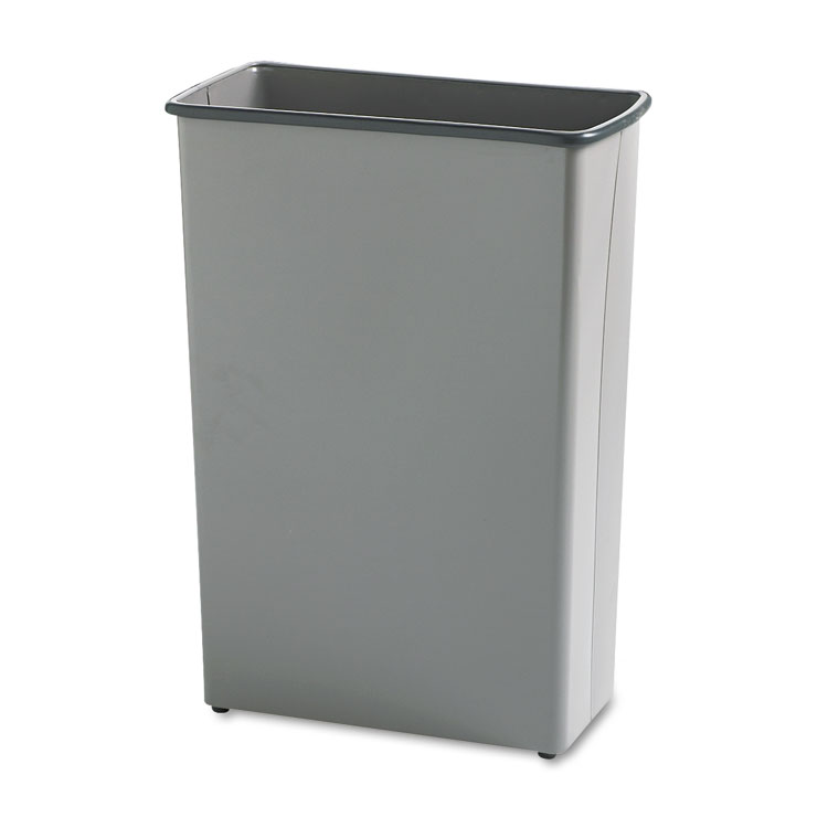 Picture of Rectangular Wastebasket, Steel, 22gal, Charcoal