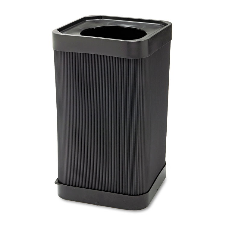 Picture of At-Your Disposal Top-Open Waste Receptacle, Square, Polyethylene, 38gal, Black