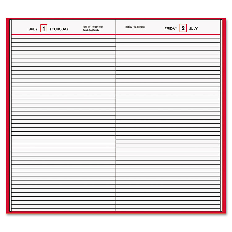 Picture of Standard Diary Daily Diary, Recycled, Red, 7 11/16 x 12 1/8
