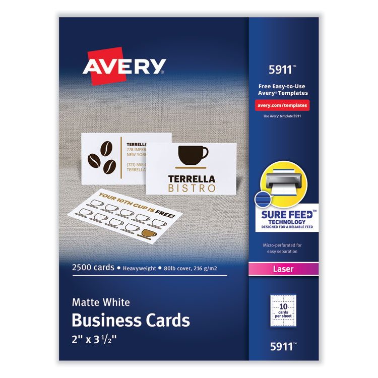 AVE5911 CARD,BUS,LSR,2500/BX,WHT