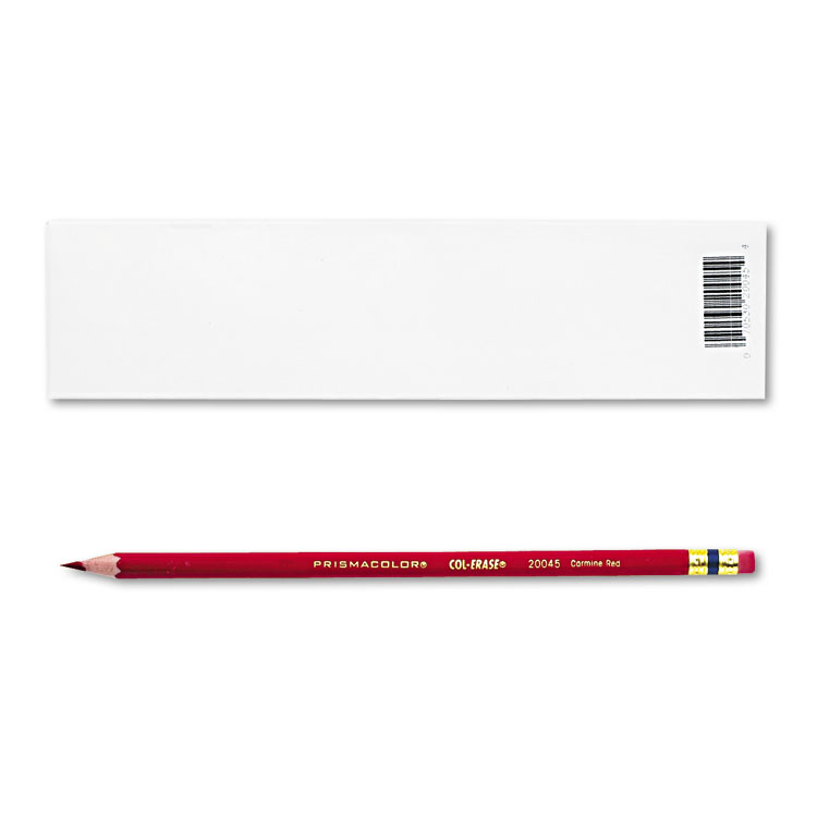 Picture of Col-Erase Pencil w/Eraser, Carmine Red Lead/Barrel, Dozen