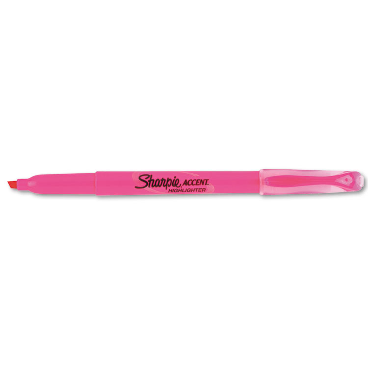 Picture of Accent Pocket Style Highlighter, Chisel Tip, Fluorescent Pink, Dozen