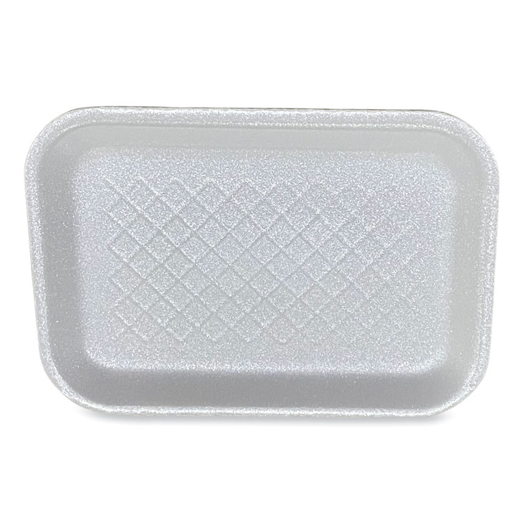 Meat Trays, #2S, 8.5 x 6 x 0.7, White, Foam, 500/Carton