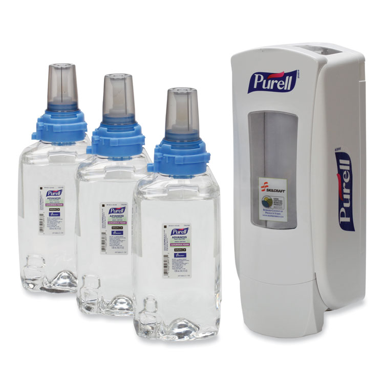 8520017027810, SKILCRAFT PURELL Advanced Green Certified Instant Foam Hand Sanitizer Starter Kit, 1,200 mL, White